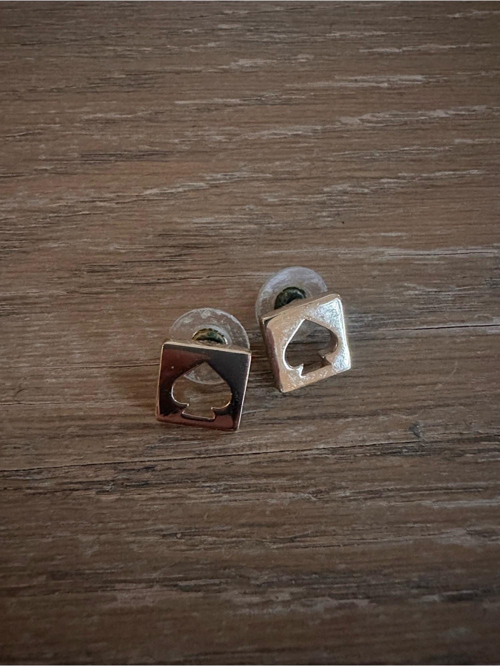 Kate Spade Gold Spade Cutout Square Stud Earrings
